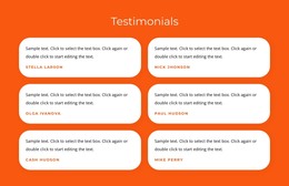 Layout Functionality For Testimonials With Texts