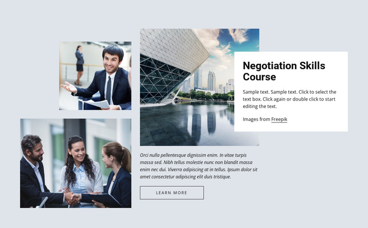Negotiation skills courses HTML Template