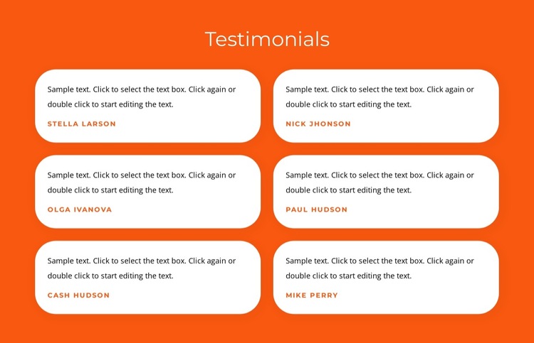 Testimonials with texts HTML5 Template