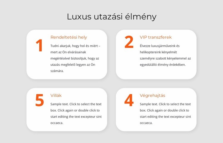 Luxus utazási élmény HTML Sablon