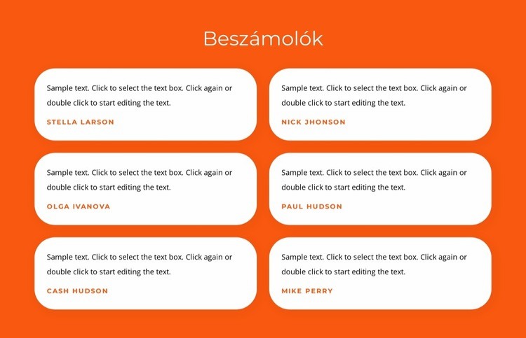 Beszámolók szövegekkel WordPress Téma