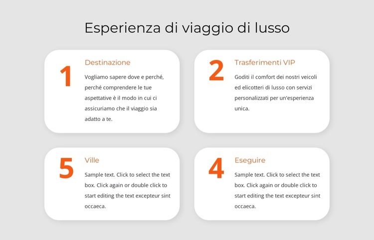 Esperienza di viaggio di lusso Progettazione di siti web