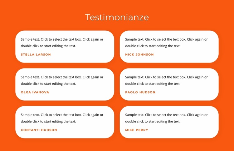 Testimonianze con testi Modello Joomla