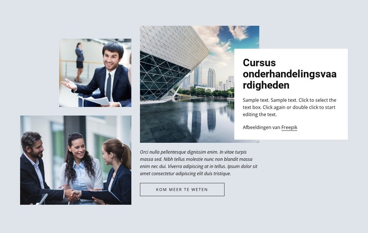 Cursussen onderhandelingsvaardigheden Website mockup