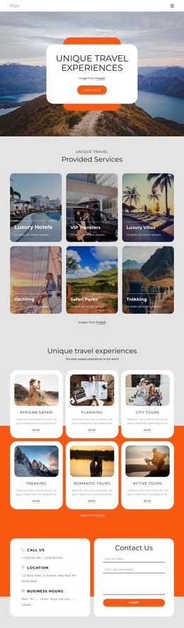 Luxury Small-Group Travel Experience - Simple One Page Template