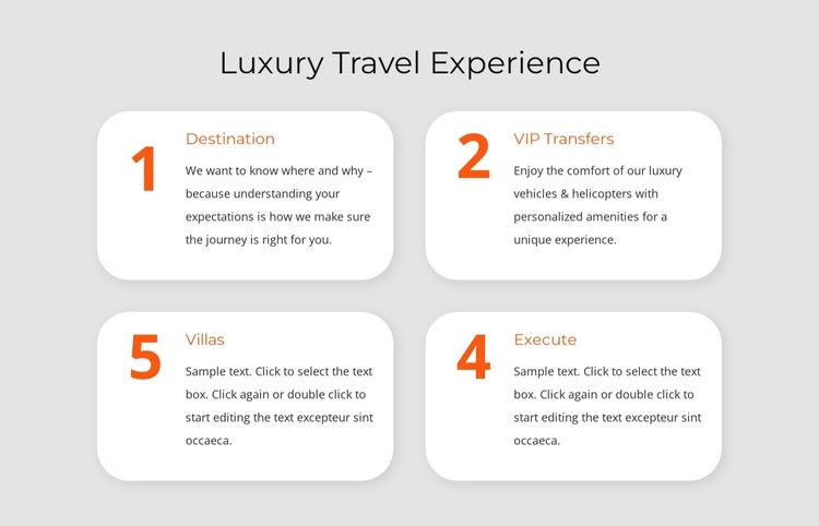 Luxury travel experience One Page Template