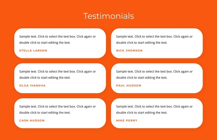 Testimonials with texts One Page Template