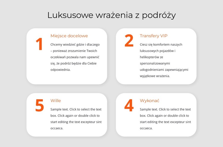 Luksusowe wrażenia z podróży Szablon HTML