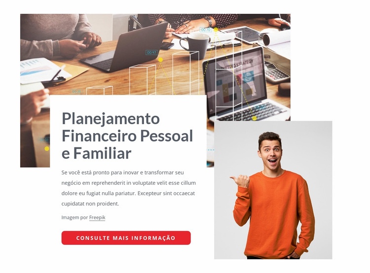 Planejamento financeiro familiar Design do site