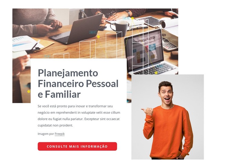 Planejamento financeiro familiar Maquete do site