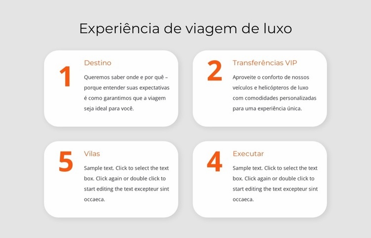 Experiência de viagem de luxo Modelo de uma página