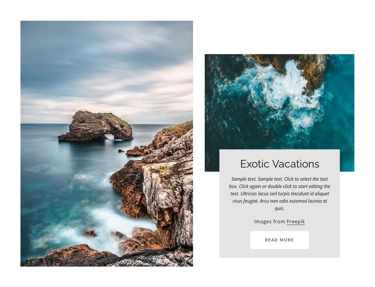 Best exotic vacations Squarespace Template Alternative