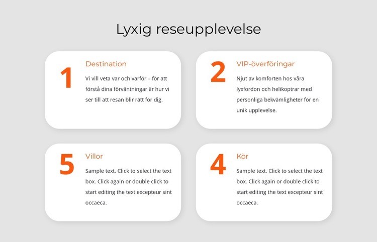 Lyxig reseupplevelse Hemsidedesign