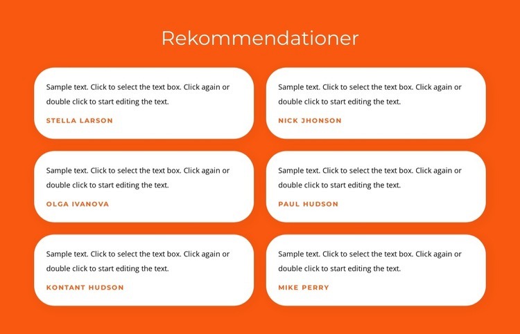 Rekommendationer med texter Mall