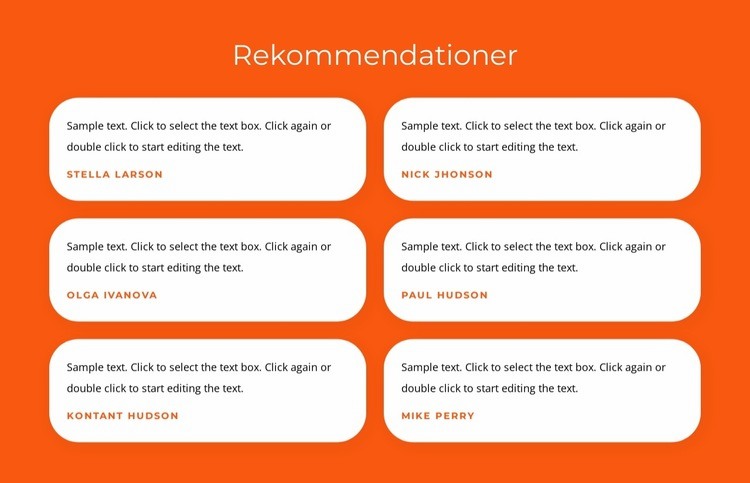 Rekommendationer med texter WordPress -tema