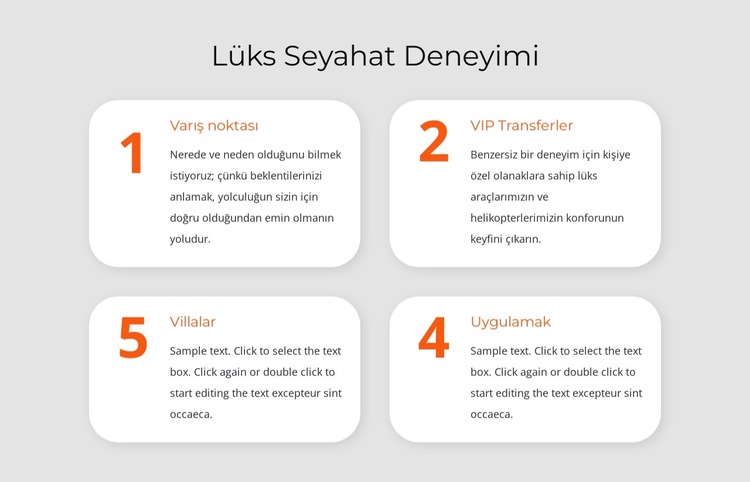 Lüks seyahat deneyimi Web Sitesi Şablonu