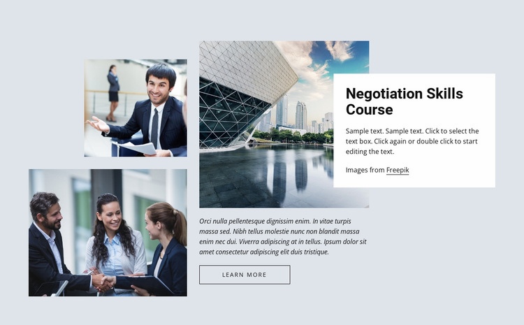Negotiation skills courses Web Page Design