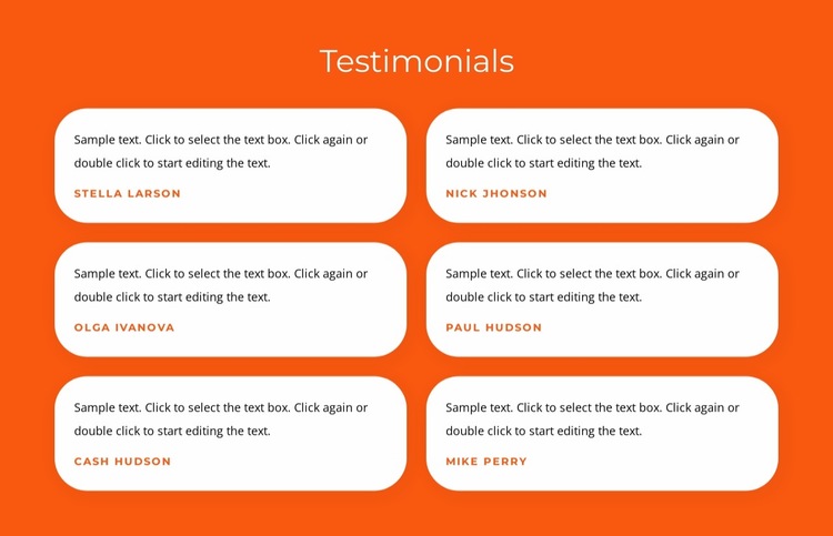 Testimonials with texts Website Builder Templates