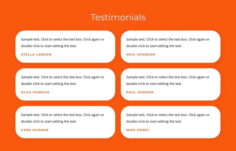Testimonials with texts Website Builder Software