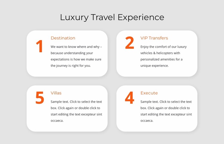 Luxury travel experience Website Mockup