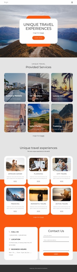 Mountain advanture travel Website Template