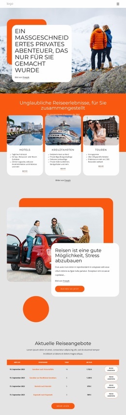 Exklusiver Website-Builder Für Ein Maßgeschneidertes Privates Abenteuer