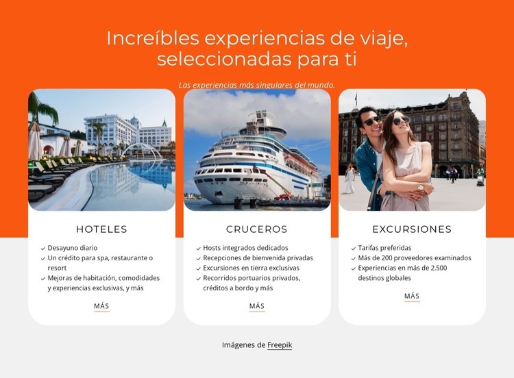 Hoteles, cruceros, tours. Plantilla HTML5