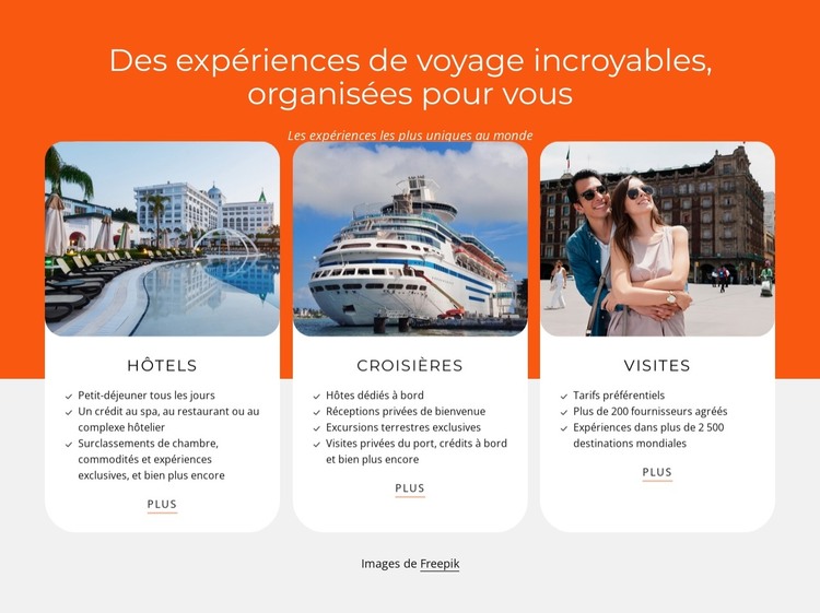 Hôtels, croisières, circuits Modèle HTML