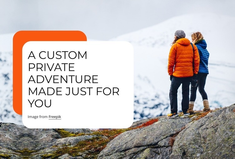 A custom private adventure made just for you Homepage Design