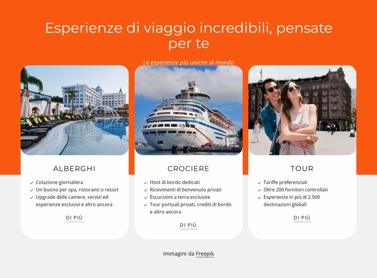 Hotel, crociere, tour Modello Joomla