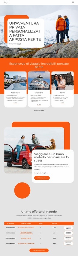 Un'Avventura Privata Personalizzata - Pagina Di Destinazione