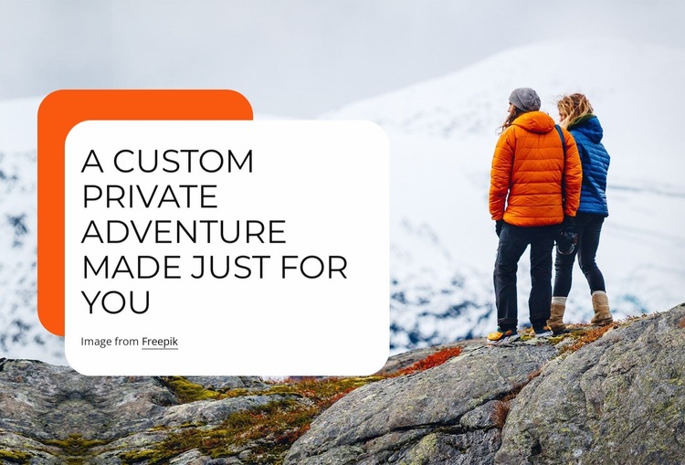 A custom private adventure made just for you Website Builder Templates