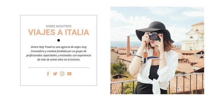 Viajes a Italia Maqueta de sitio web