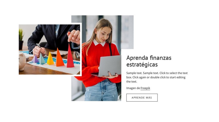 Aprenda finanzas estratégicas Maqueta de sitio web