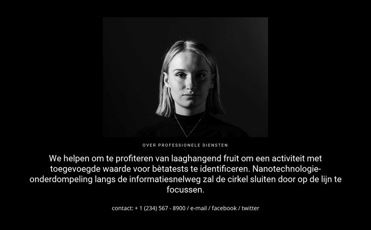 Foto en tekst op een donkere achtergrond CSS-sjabloon