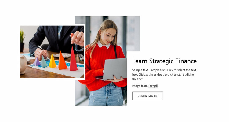 Learn strategy finance Website Mockup