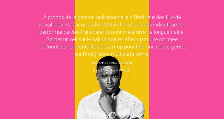 Texte et photo, fond multicolore Modèle HTML