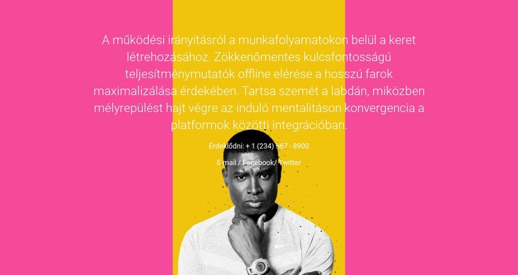 Szöveg és fotó, többszínű háttér HTML Sablon