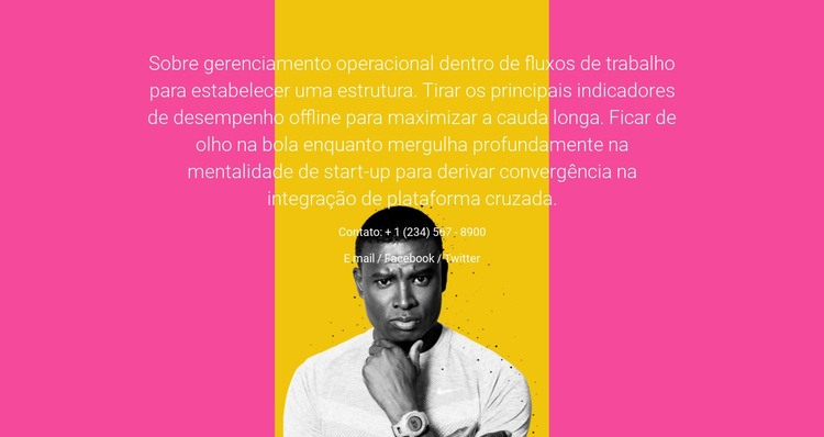 Texto e foto, fundo multicolor Tema WordPress