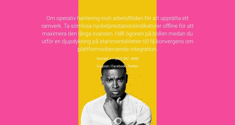 Text och foto, mångfärgad bakgrund HTML-mall