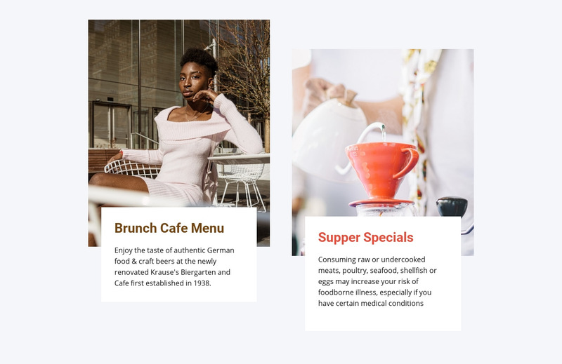Our menu is extensive Wix Template Alternative