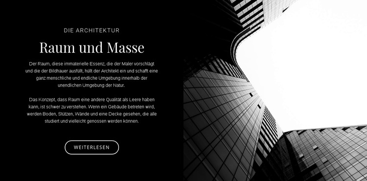 Raum und Masse HTML-Vorlage