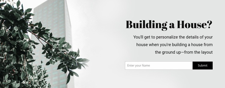 Building a house Elementor Template Alternative