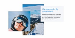 Maqueta De Sitio Web Gratuita Para Campamento De Snowboard Deportivo