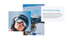 Maquete De Site Gratuita Para Acampamento De Snowboard Esportivo