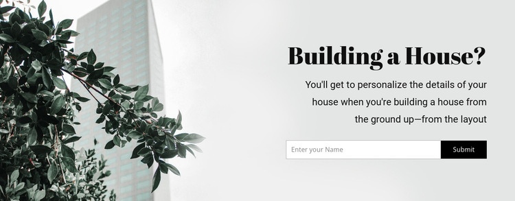 Att bygga ett hus Html webbplatsbyggare