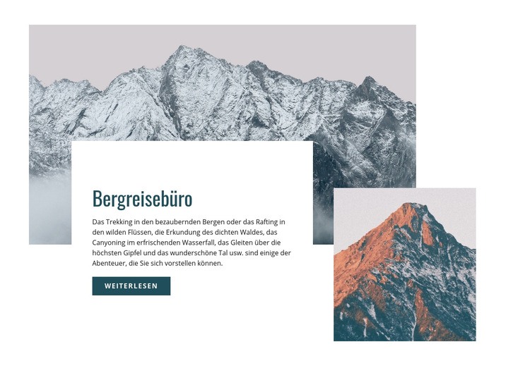 Bergreisebüro Website Builder-Vorlagen