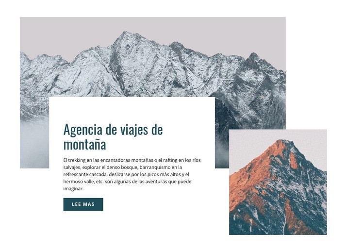 Agencia de viajes de montaña Plantillas de creación de sitios web