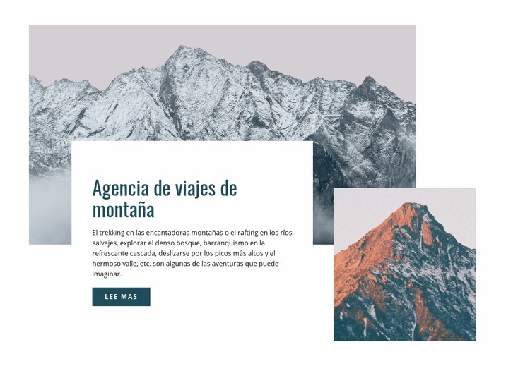 Agencia de viajes de montaña Maqueta de sitio web