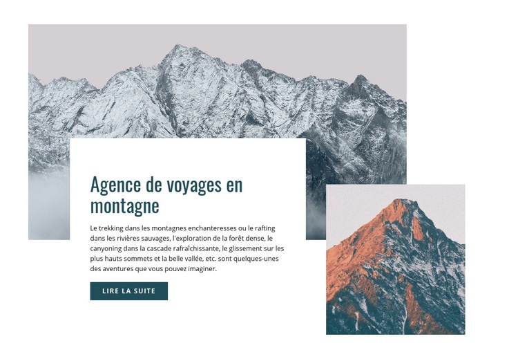 Agence de voyages en montagne Maquette de site Web